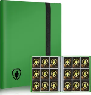 396 Pocket Premium Collector Card Album, Green - 9 Pocket Side Loading Standard Card Folder for MTG, TCG, Game & Sport Cards