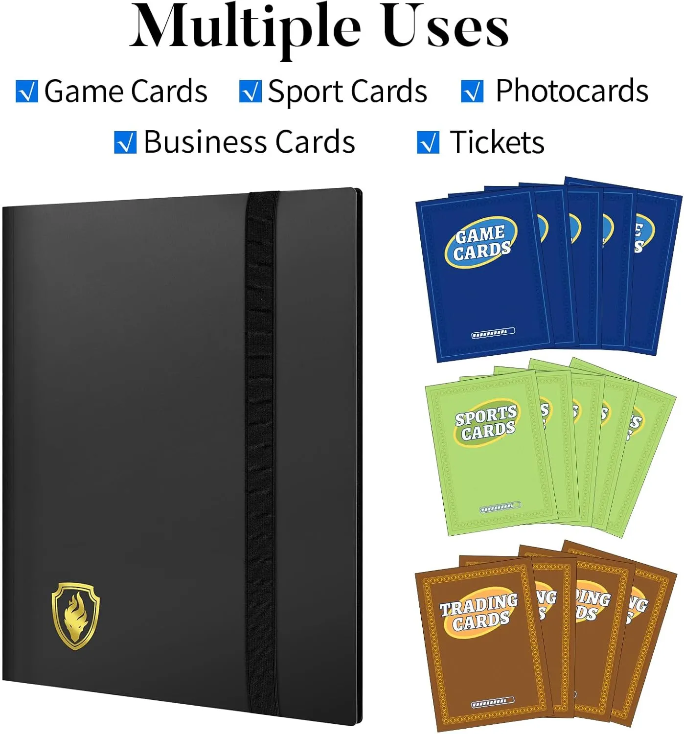 396 Pocket Premium Collector Card Album, Green - 9 Pocket Side Loading Standard Card Folder for MTG, TCG, Game & Sport Cards