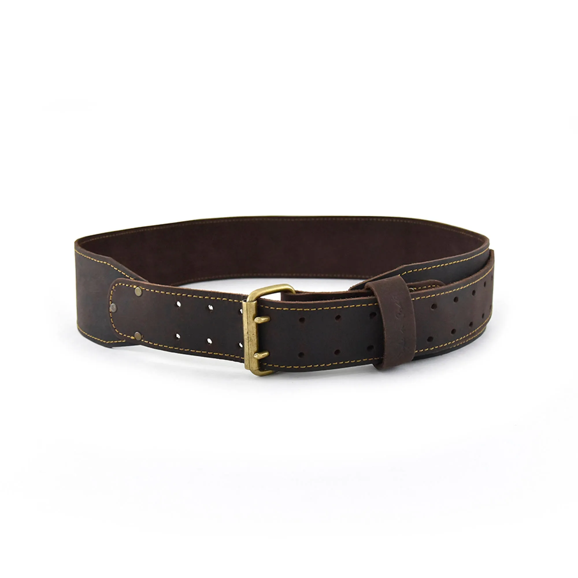 74050 - 3 Inch Wide - Small - Tapered Work Belt in Dark Brown Oiled Leather | Style n Craft