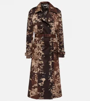 Acne Studios Cotton Cow Print Trench Coat, Brown