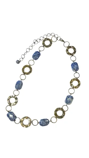 AQUA BLUE STONE MIX  CHAIN LINK BELT