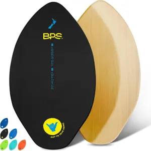 BPS New Zealand Shaka Skimboard with Colored EVA Grip Pad and High Gloss Clear Coat Wooden Skim Boards for Kids and Adults | Choose from 3 Sizes and Traction Pad Color