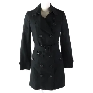 Burberry Cotton Trench Coat Black Women