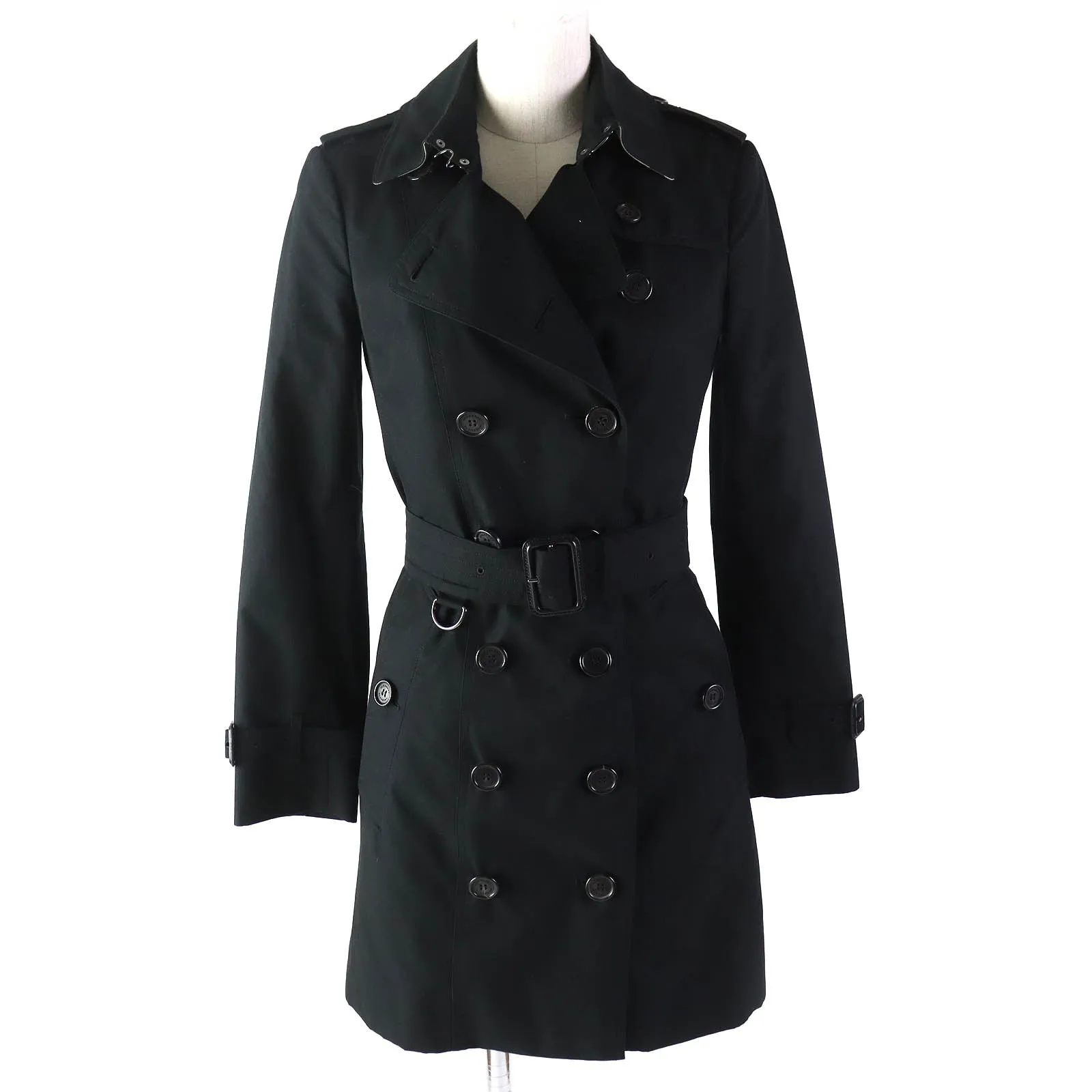 Burberry Cotton Trench Coat Black Women