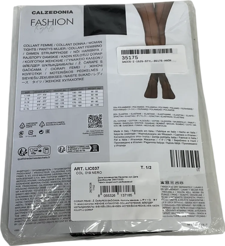 calzedonia Black Denier Sheer Back Seam Tights UK S