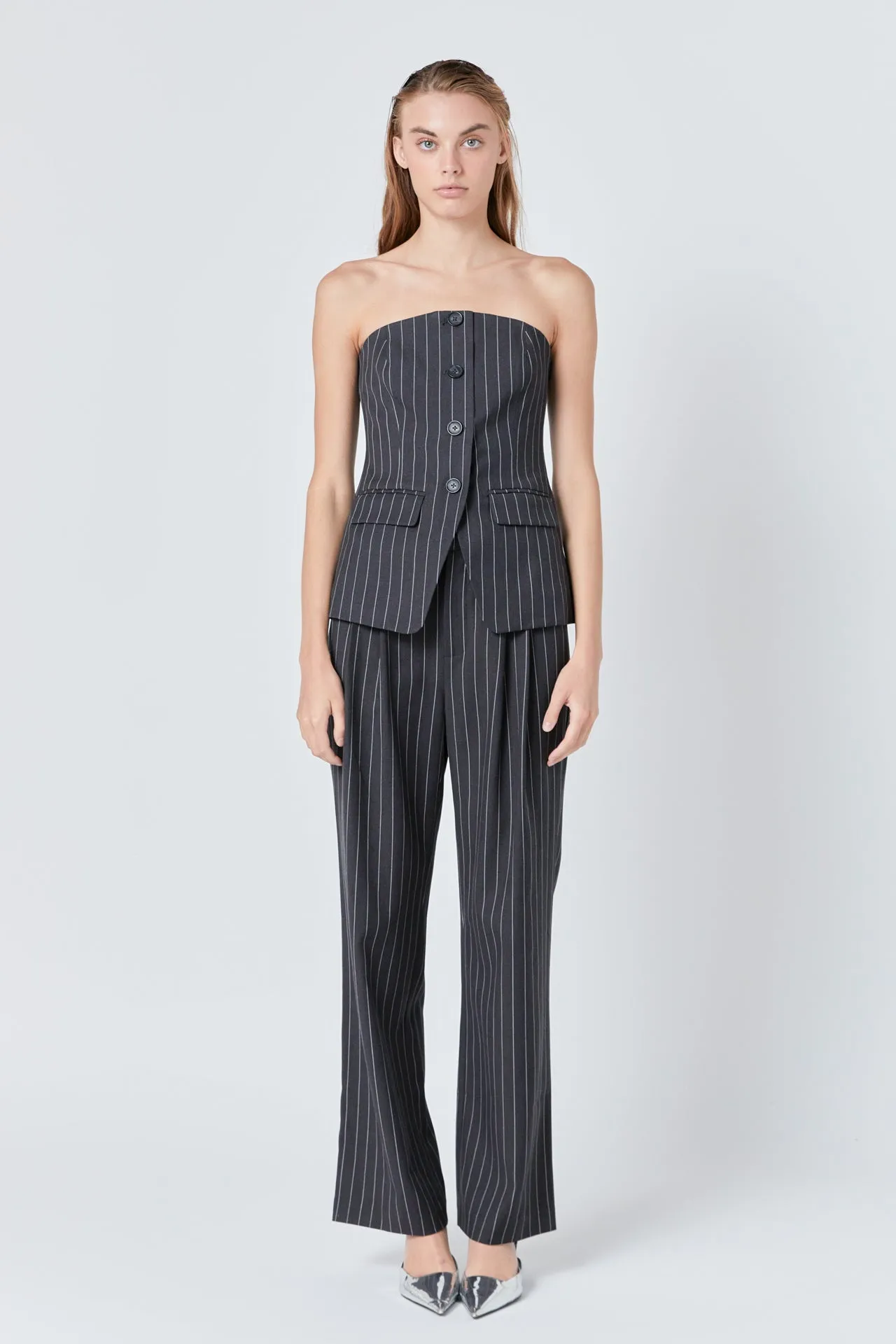 Endless Rose - Strapless Pinstriped Vest