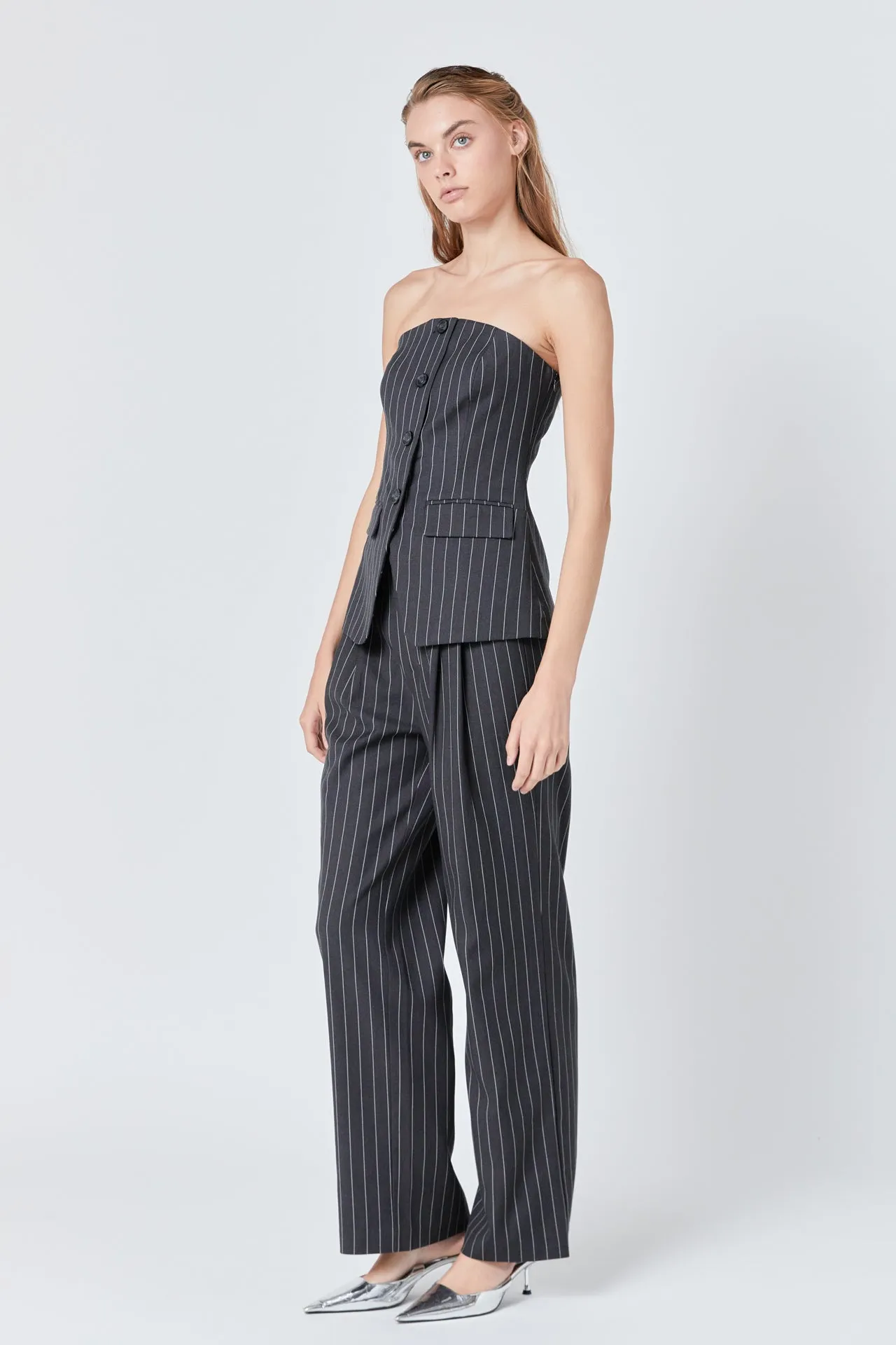 Endless Rose - Strapless Pinstriped Vest