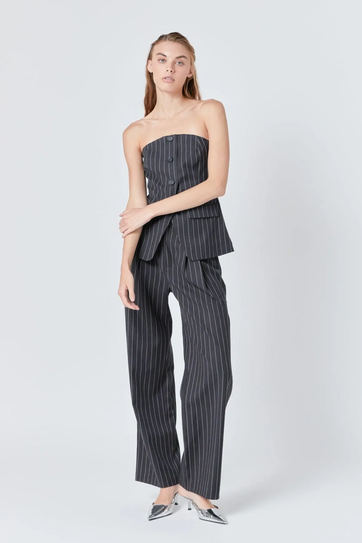 Endless Rose - Strapless Pinstriped Vest