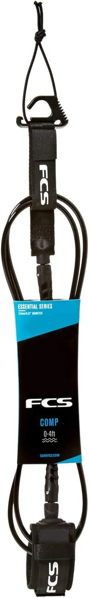 FCS Comp Surfboard Leash - Black - 5'