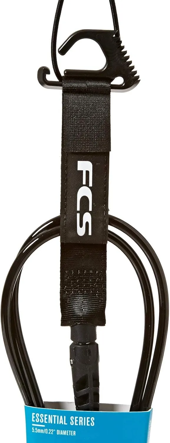 FCS Comp Surfboard Leash - Black - 5'