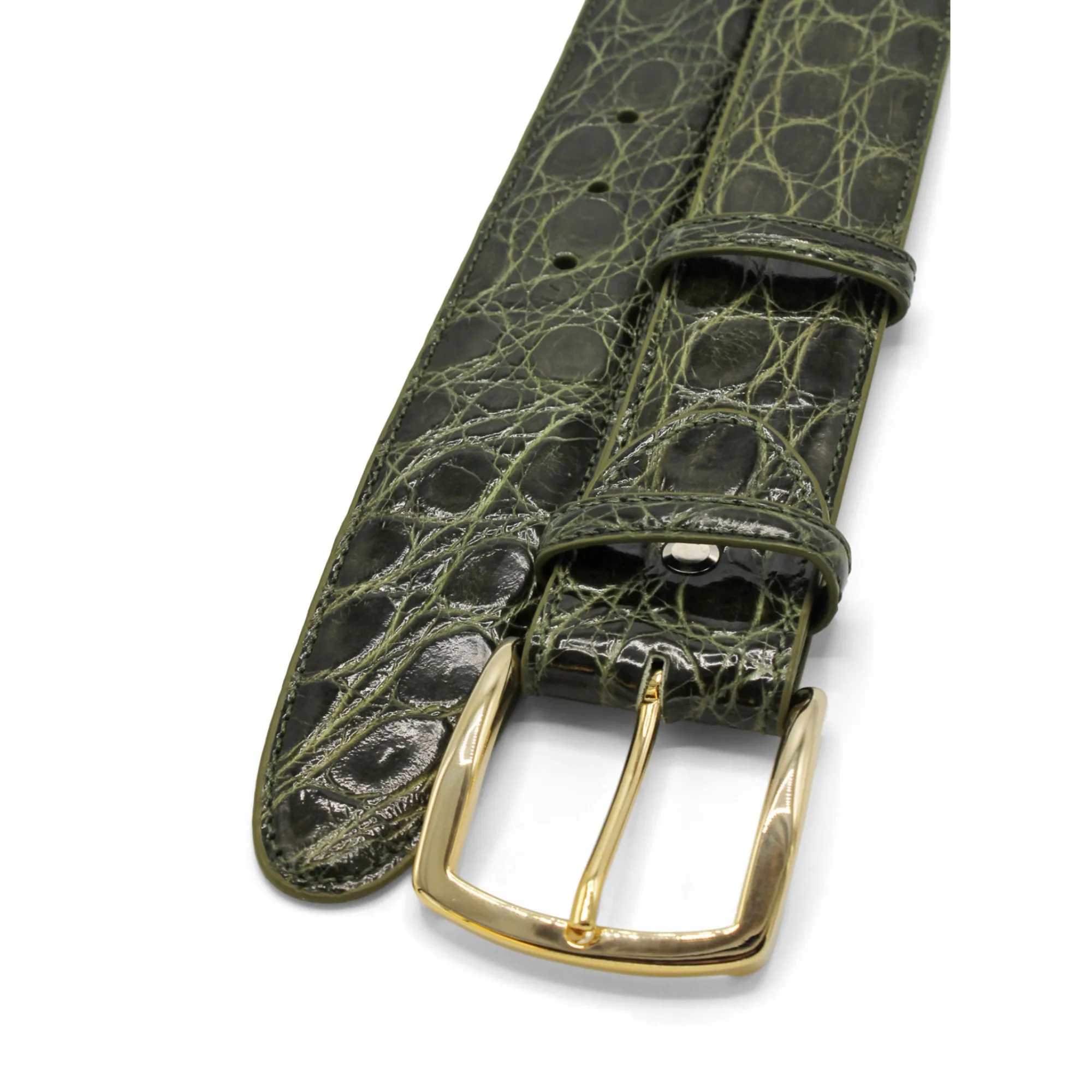 Forest Green Genuine Crocodile Belt