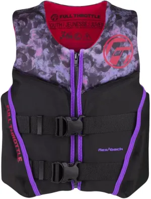 Full Throttle Youth Rapid Dry Flex Back Life Jacket, Pink