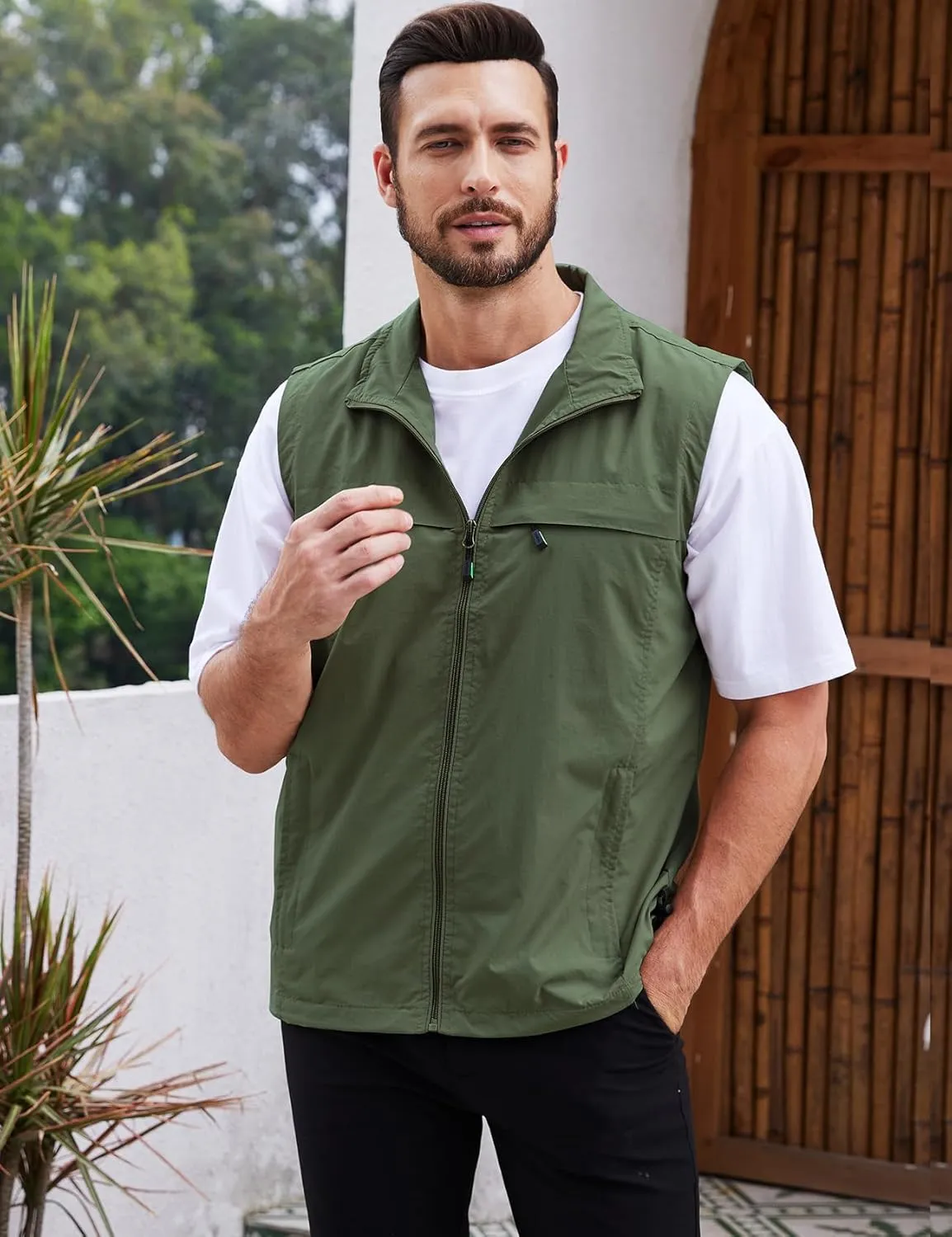 Gihuo Men's Lightweight Quick Dry Outdoor Multi Pockets Fishing Vest