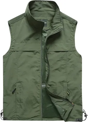 Gihuo Men's Lightweight Quick Dry Outdoor Multi Pockets Fishing Vest