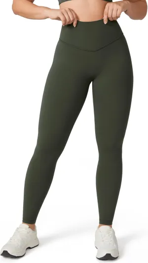 Hugcurve No Front Seam Full Length High Waisted Workout Leggings for Women Buttery Yoga Pants Athletic Tights - 28''
