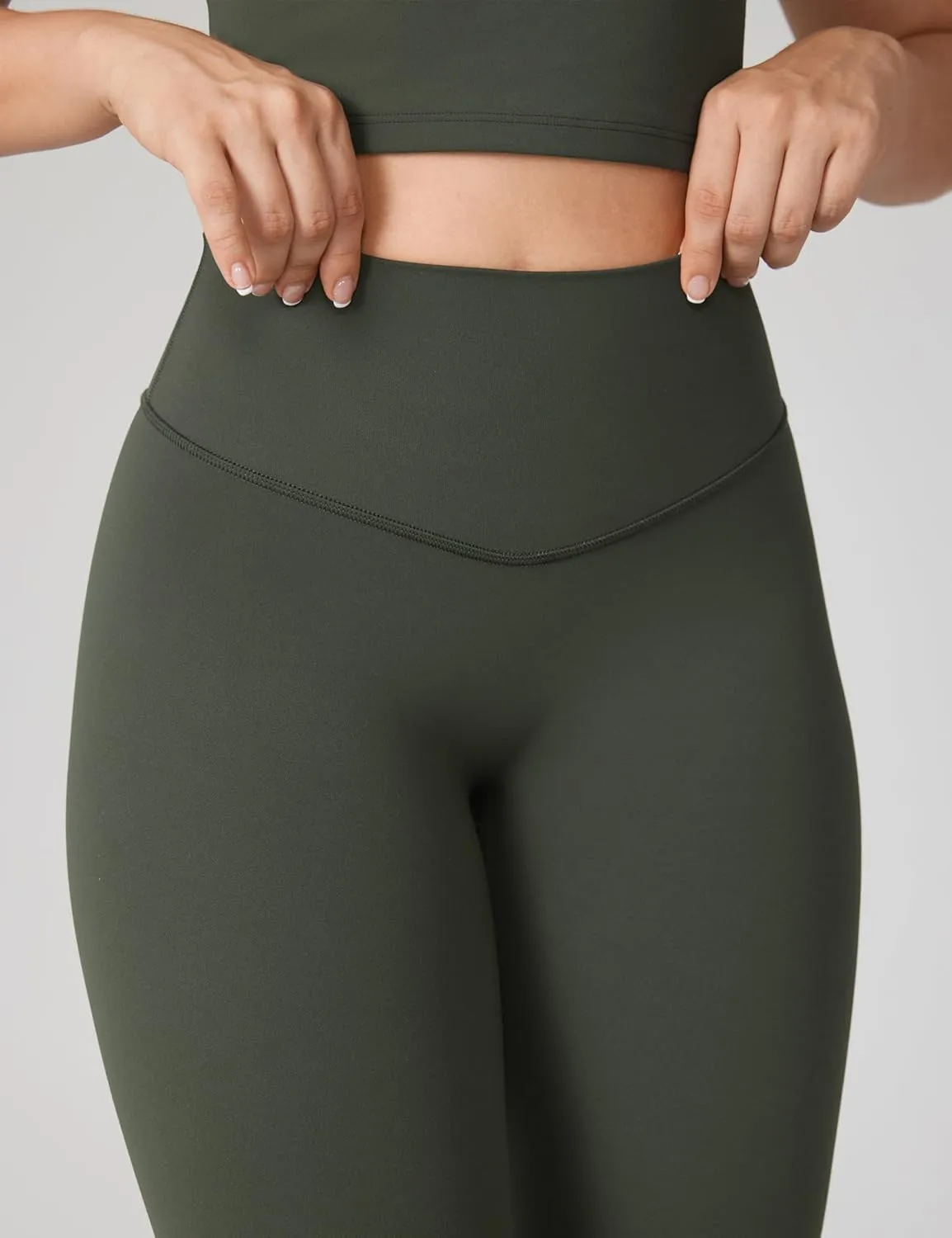 Hugcurve No Front Seam Full Length High Waisted Workout Leggings for Women Buttery Yoga Pants Athletic Tights - 28''