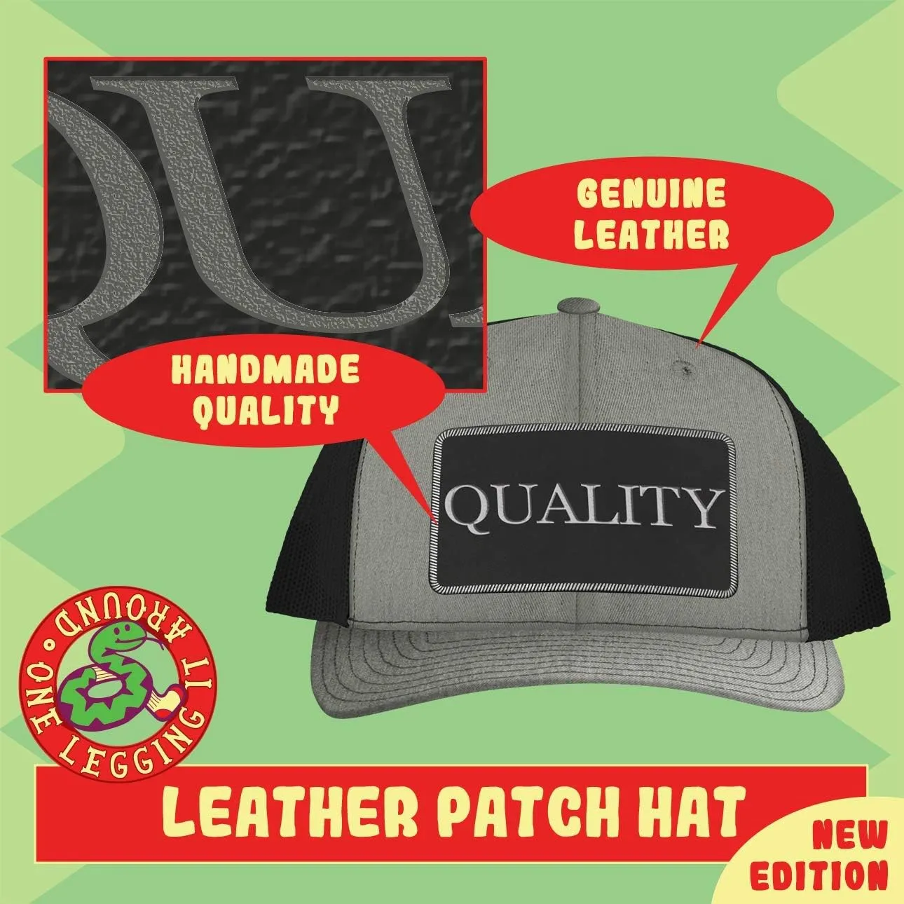 I'm A Chin-Strap Cutter. I Got This. I Think... - Leather Black Patch Engraved Trucker Hat