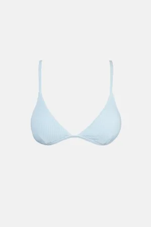 Isla Rib Bralette Top Cool Blue