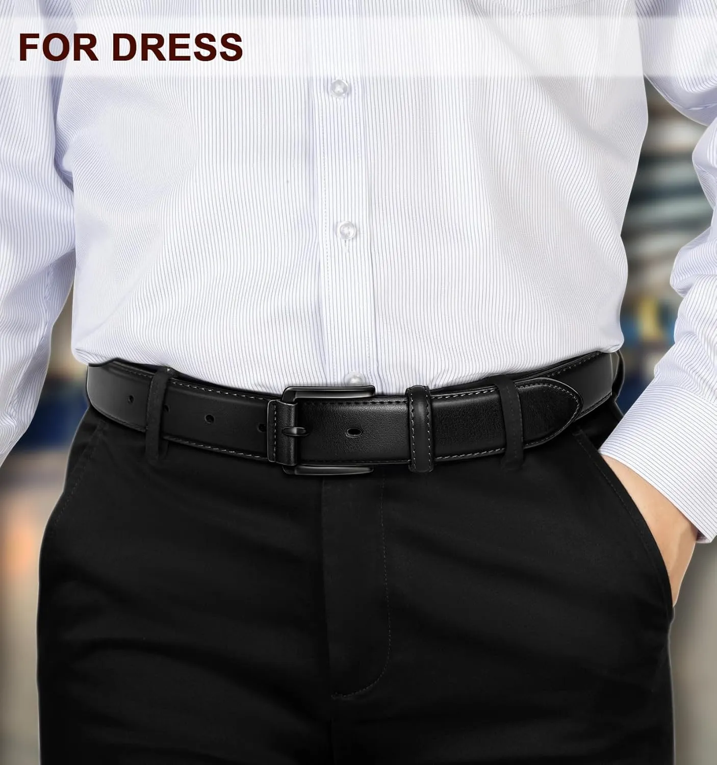 KEMISANT Men Belt 2Pack  Genuine Leather Belt for Men Dress Casual Golf Jeans 1 3/8"