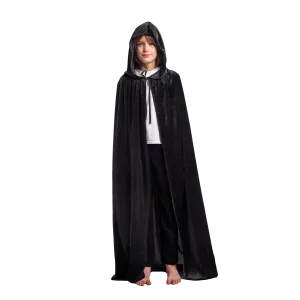 Long Hooded Cloak Velvet Cape Red Riding Hood Cosplay Costume