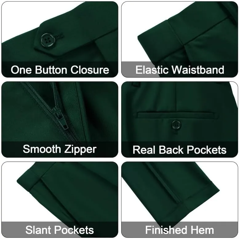 MAGE MALE Men's 3 Piece Suit One Button Slim Fit Formal Wedding Prom Tuxedo Suits Party Dinner Blazer Vest Pants Set