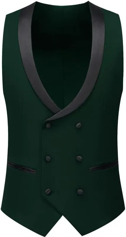 MAGE MALE Men's 3 Piece Suit One Button Slim Fit Formal Wedding Prom Tuxedo Suits Party Dinner Blazer Vest Pants Set