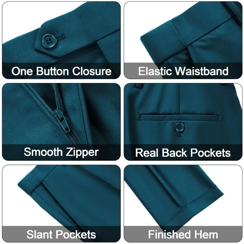 MAGE MALE Men's 3 Piece Suit One Button Slim Fit Formal Wedding Prom Tuxedo Suits Party Dinner Blazer Vest Pants Set