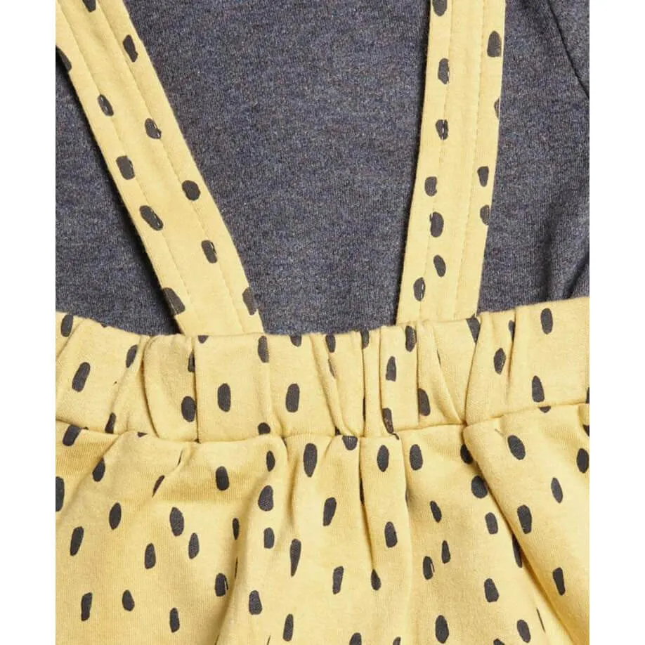 Mamas and Papas Shortie Spot Dungarees , Bodysuit & Tights - 3 Piece Set