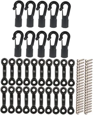 Mipcase 1set C-Shaped Buckle Kayak Canoe Fixing Buckles Screws for Inflatable Boats Rafts and Rowboats Easy Installation