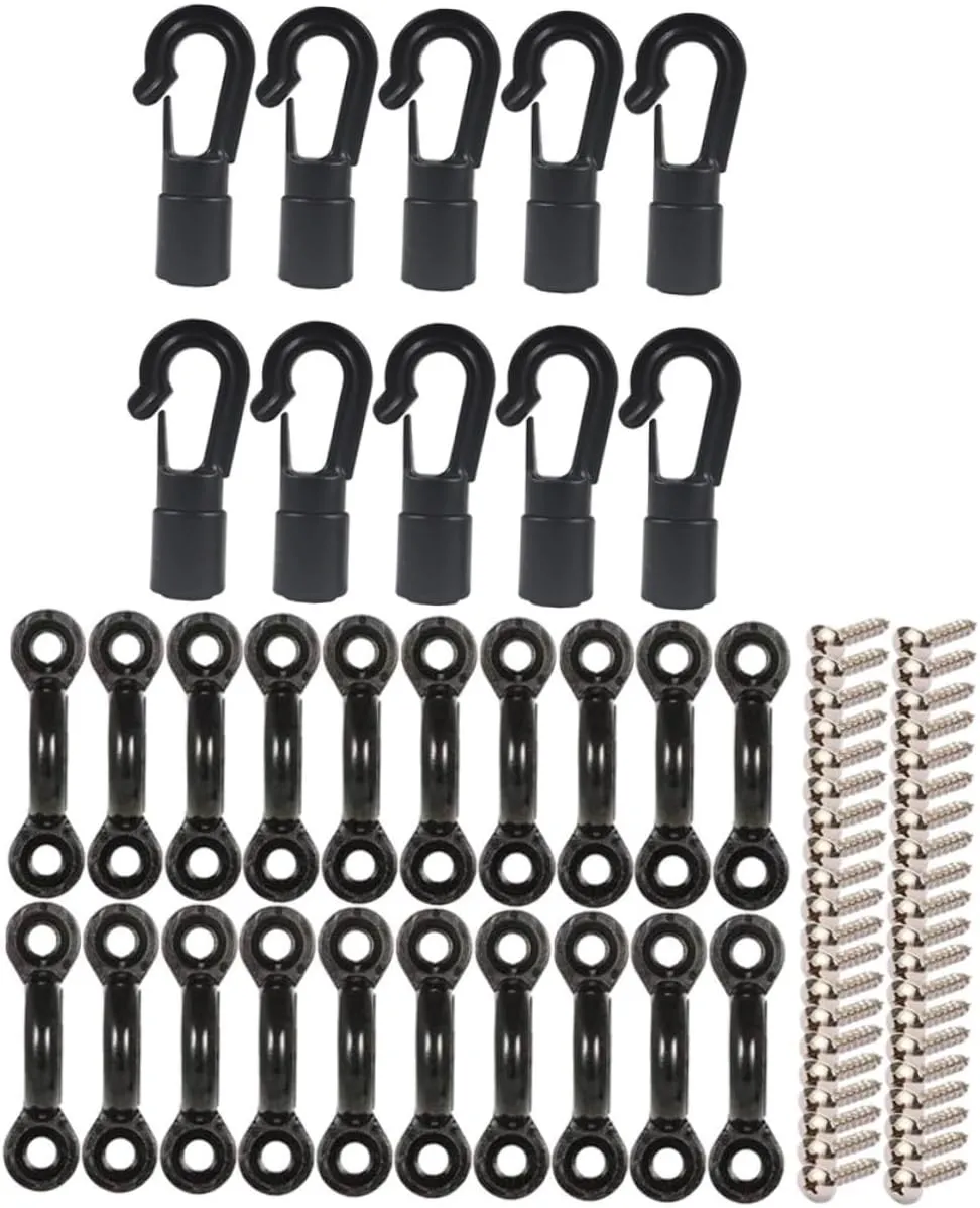 Mipcase 1set C-Shaped Buckle Kayak Canoe Fixing Buckles Screws for Inflatable Boats Rafts and Rowboats Easy Installation