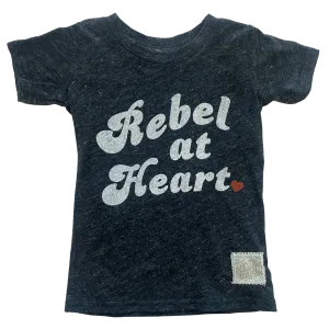 Retro Brand - Kids' Rebel at Heart SLIM Tee in Charcoal