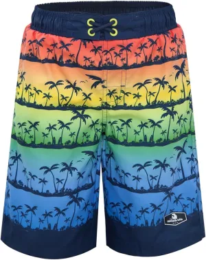 Rokka&Rolla Boys' Swim Trunks UPF 50  Quick Dry Bathing Suit Swimwear Beach Shorts with Mesh Lining
