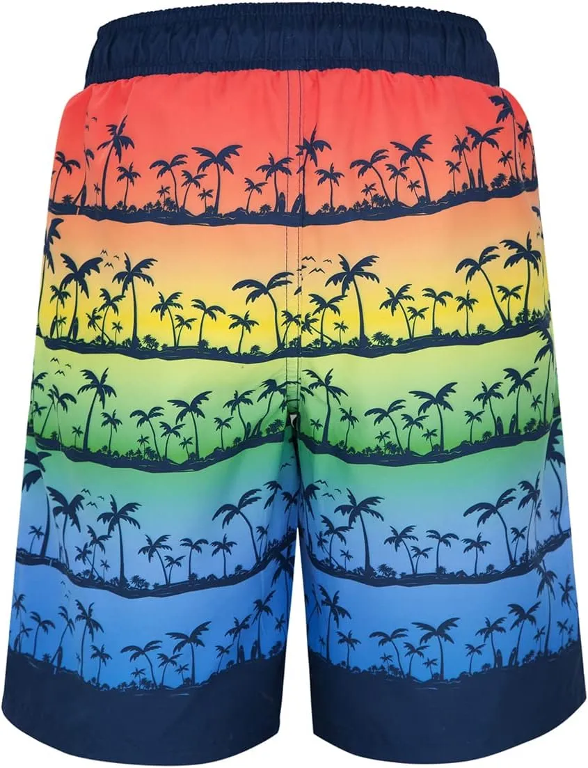 Rokka&Rolla Boys' Swim Trunks UPF 50  Quick Dry Bathing Suit Swimwear Beach Shorts with Mesh Lining