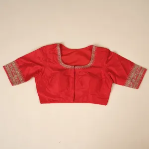 Scarlet embroidered pre-stitched blouse