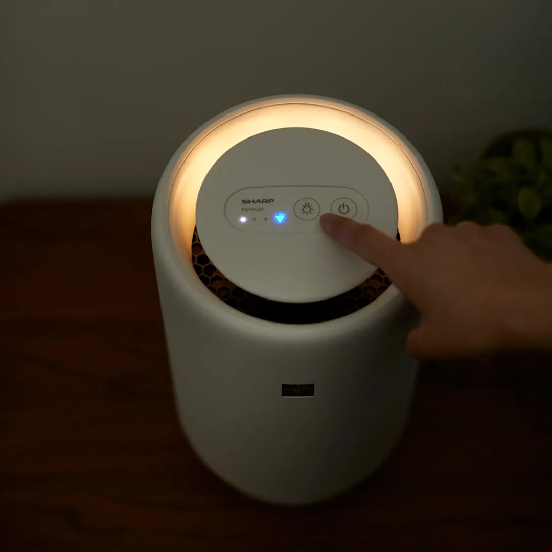 Sharp FUNC01W 10m² Plasmacluster Technology Cylindrical Air Purifier