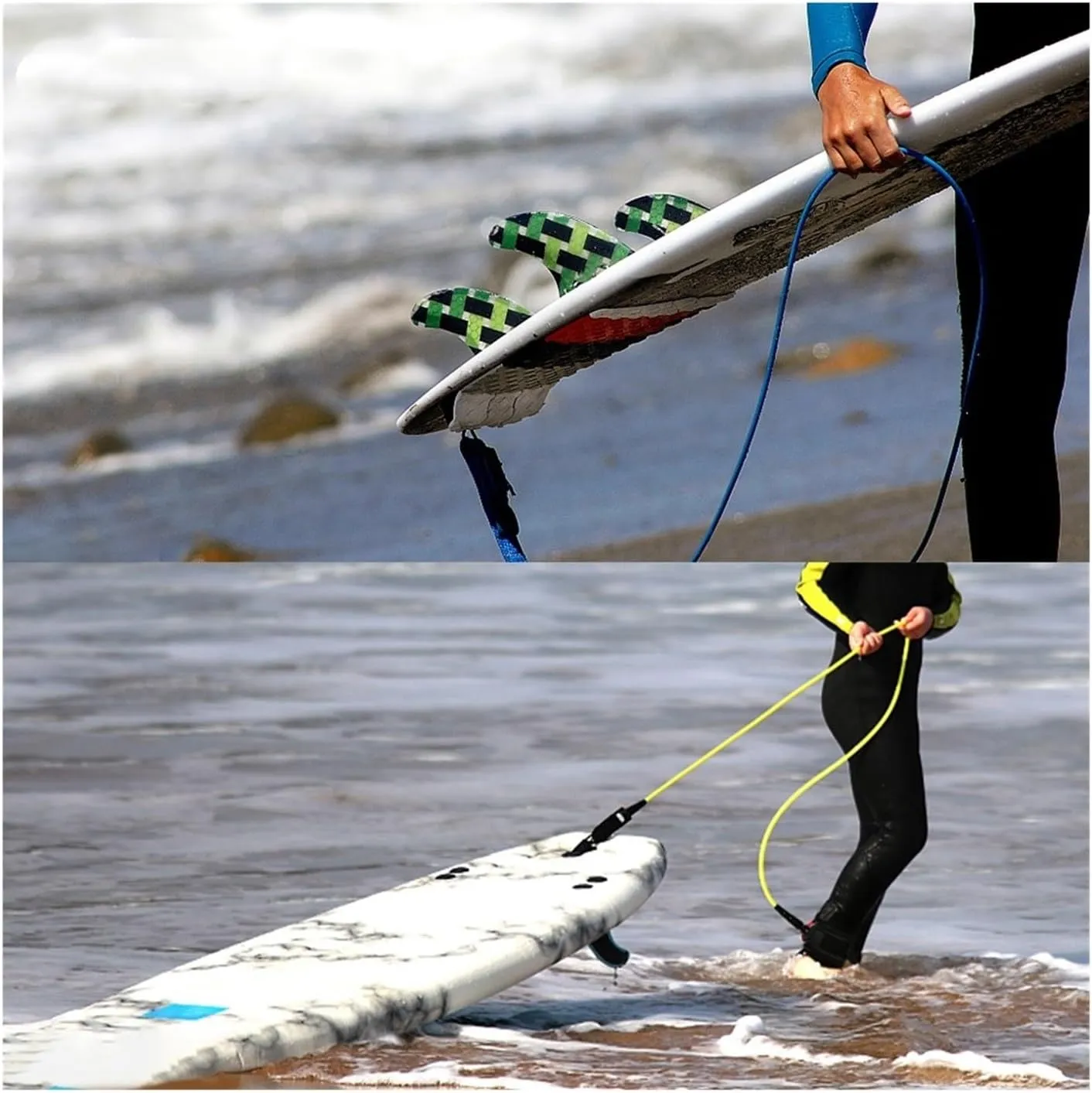 Surf Leash 6/7FT Surfboard Leash Inflatable Paddle Board Leg Rope Surfing Leash All Surfboard Rope Surf Accessories Surfboard Leash Rope (Color : 6-6ft, Size : 1)
