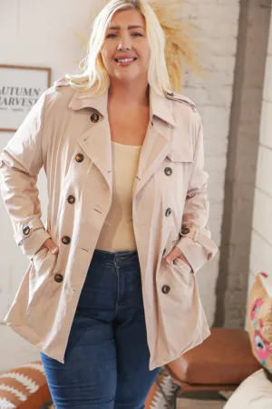 Tan Double Breasted Trench Coat Jacket
