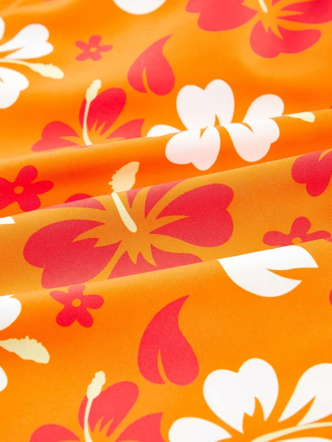 Verdusa Men's Floral Print Drawstring Elastic Waist Swim Trunks Summer Beach Shorts