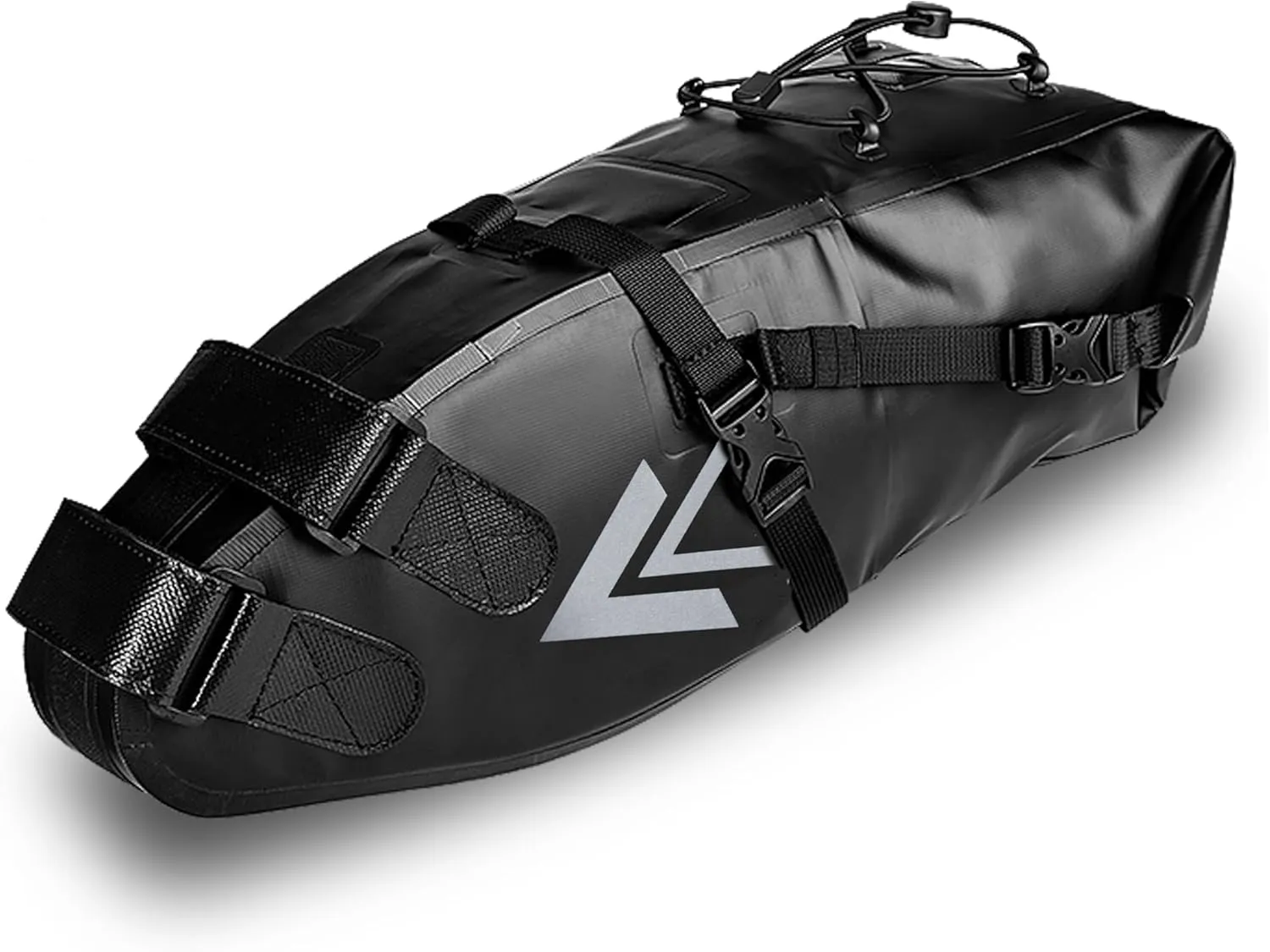 Waterproof Bicycle Saddle Bag - 13L Roll-Top Closure Cycling Bike Seat Bag Under Seat Storage Pack for Mountain Road Bike Travel (Black)
