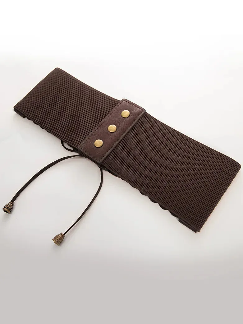 Women Hollow Lace-up Belt Ladies Stretchy Waist Belt
