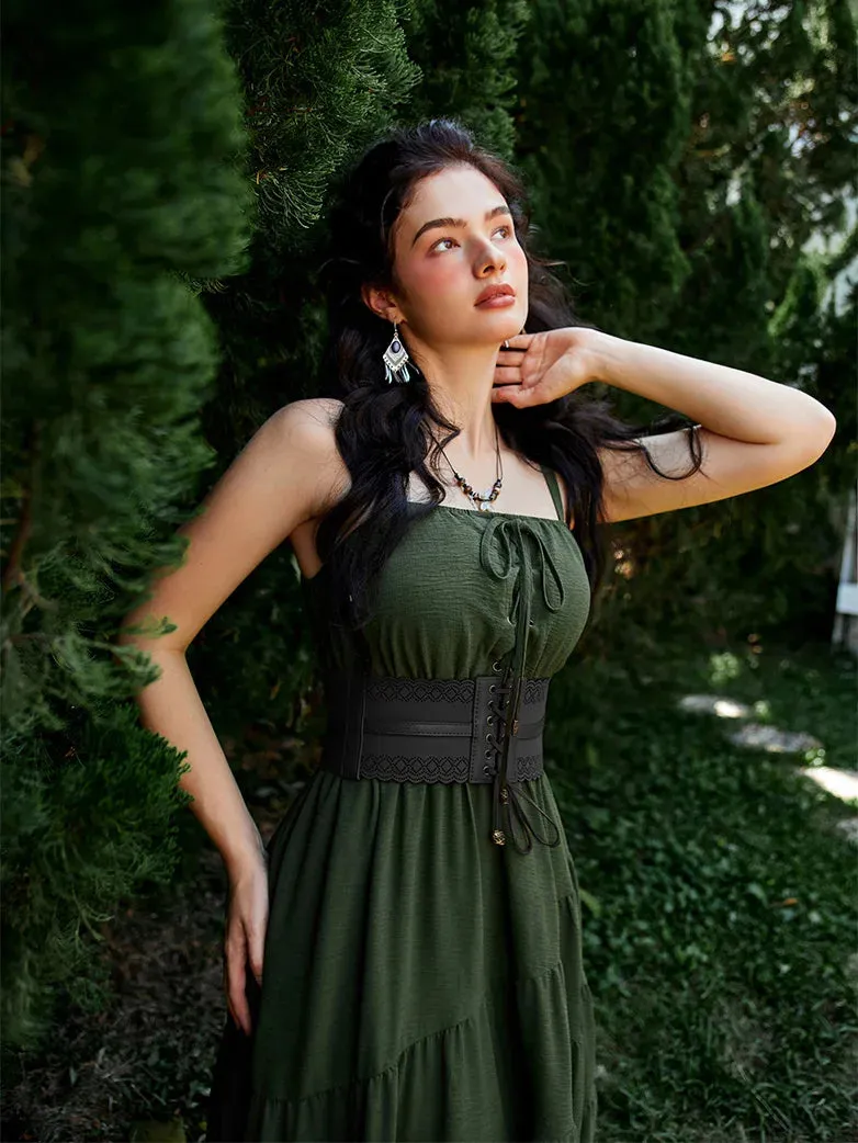 Women Hollow Lace-up Belt Ladies Stretchy Waist Belt