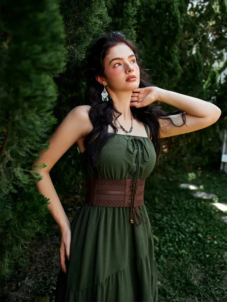 Women Hollow Lace-up Belt Ladies Stretchy Waist Belt