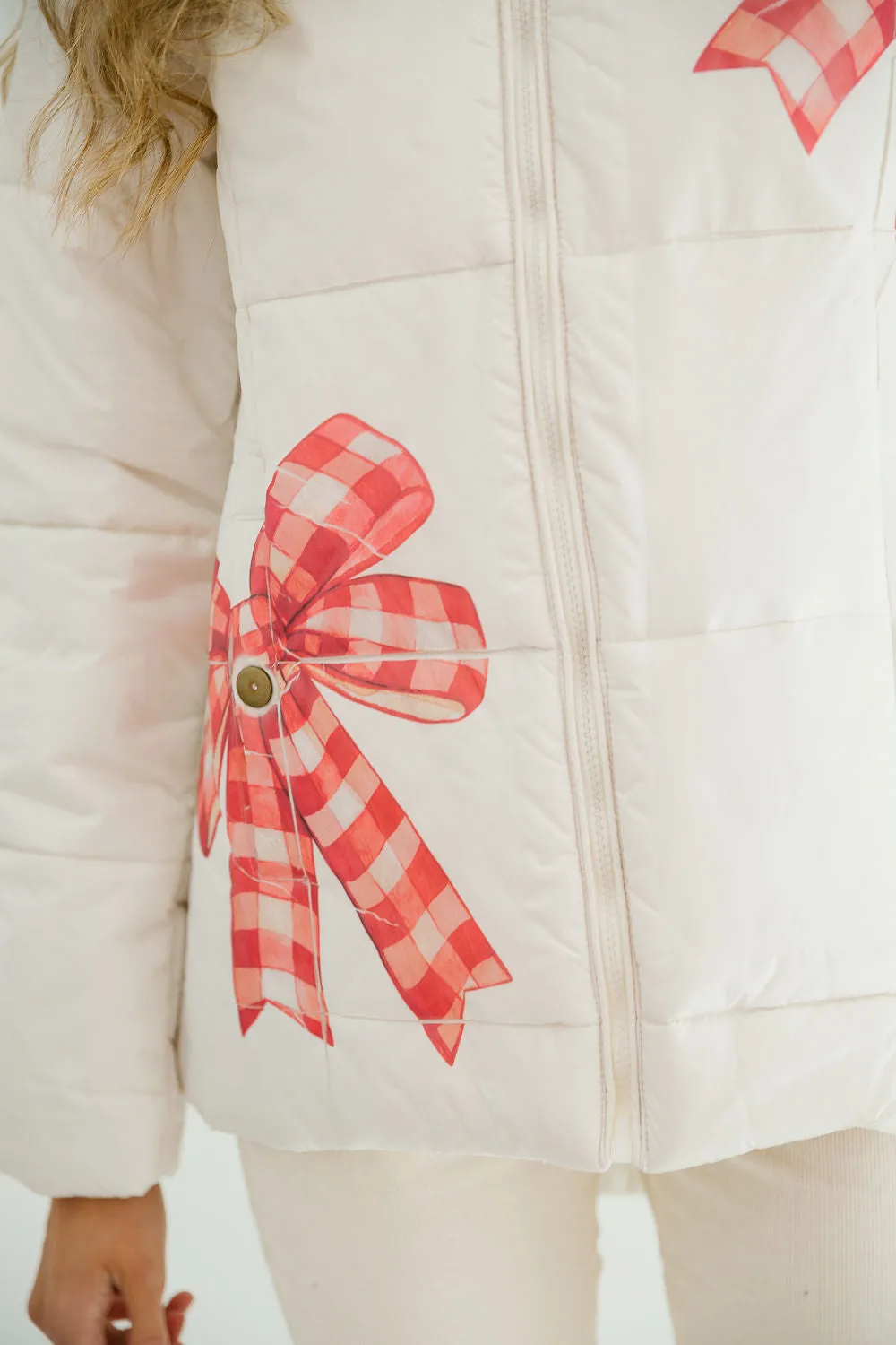 WRAP SEASON CREAM PUFFER JACKET
